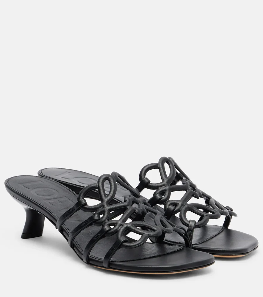 Petal Anagram leather mules