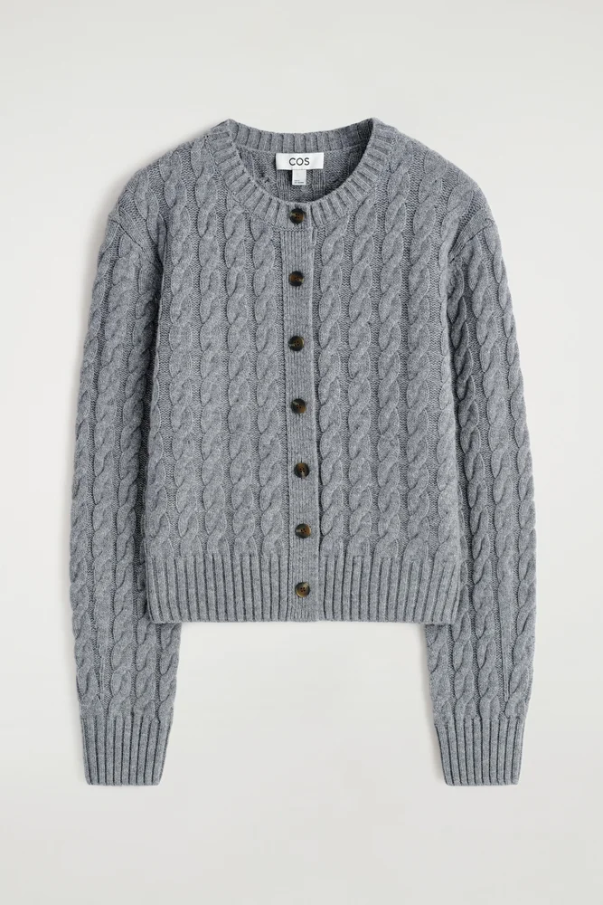 Cable-knit Merino Wool Cardigan