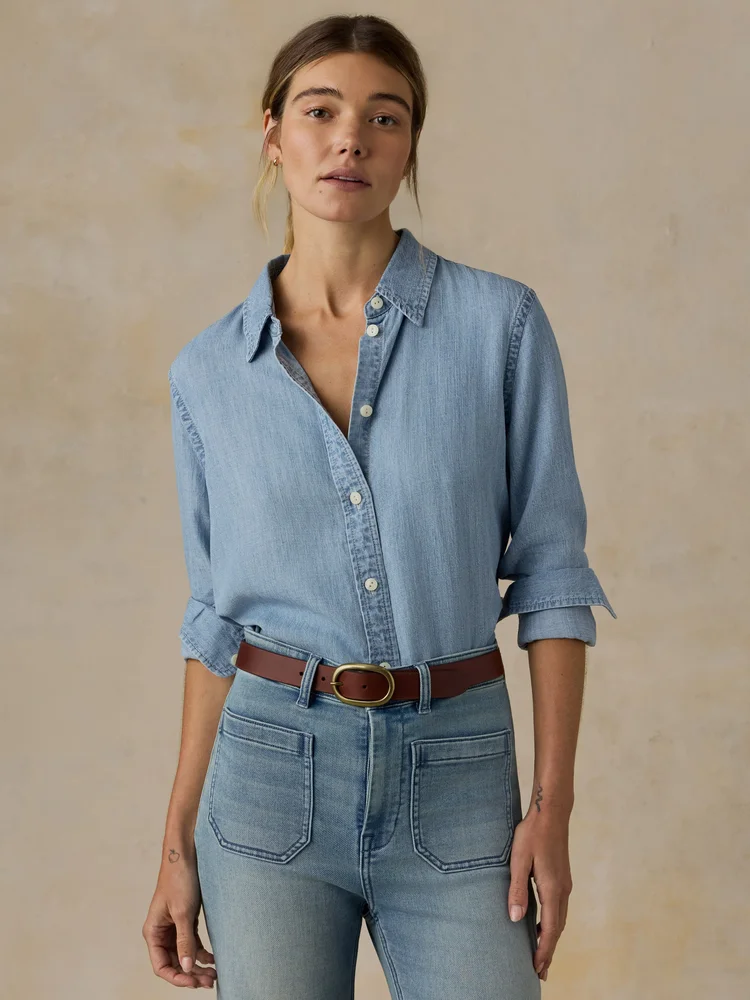 Tried & True Chambray Shirt, Mid Wash