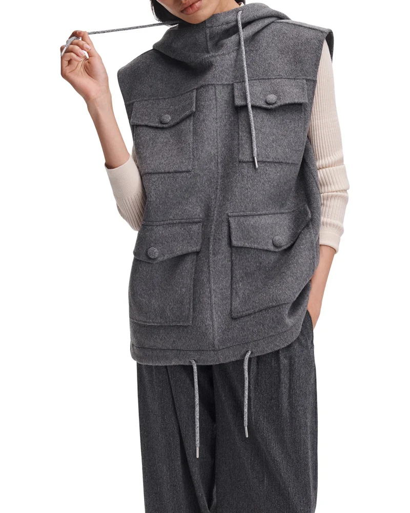 Valerie Wool & Cashmere Blend Hooded Vest