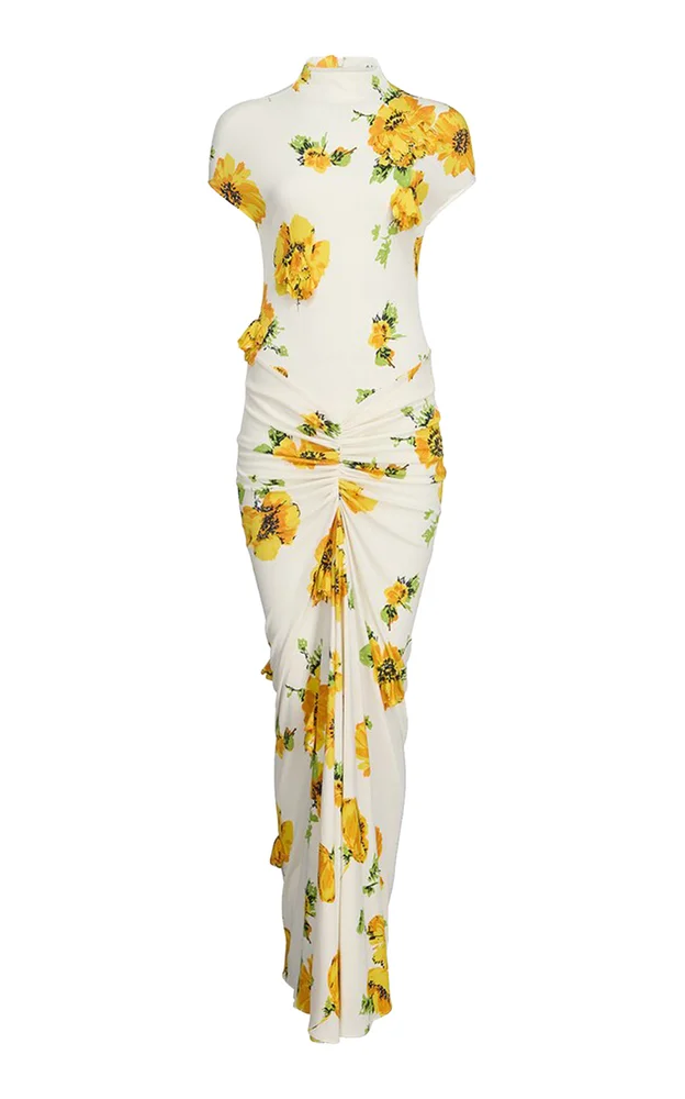 Draped Jersey Maxi Dress