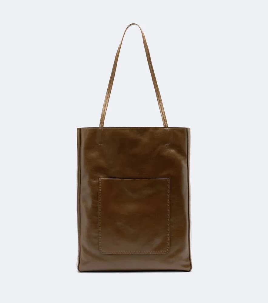 Paper Tote leather shoulder bag