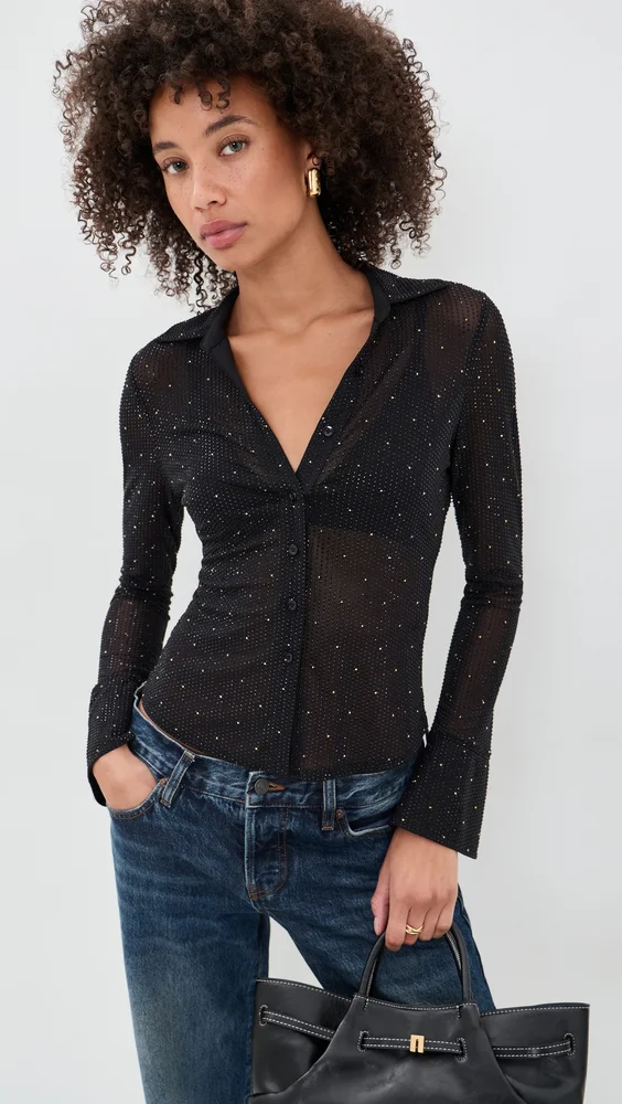 Freya Embellished Button Down Top