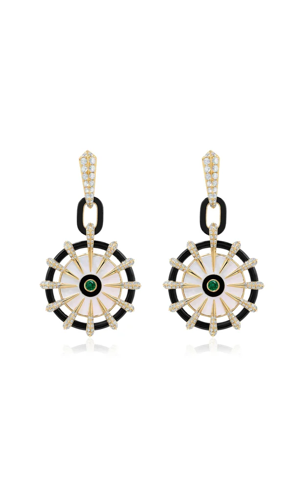 Borsh Discus 18K Yellow Gold Multi-Stone Earrings