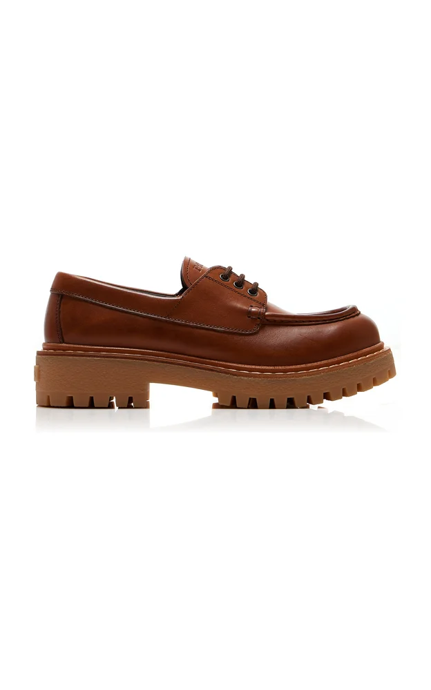 Platform Leather Boat Shoes