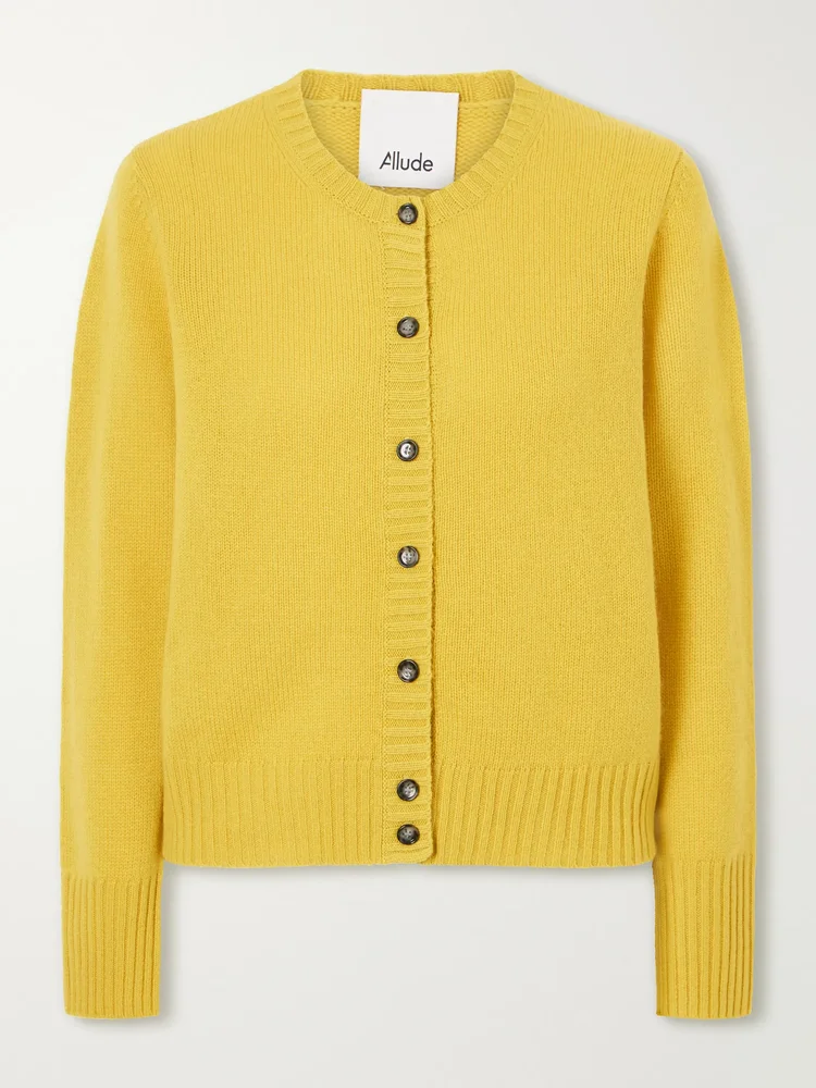 Ribbed cashmere cardigan