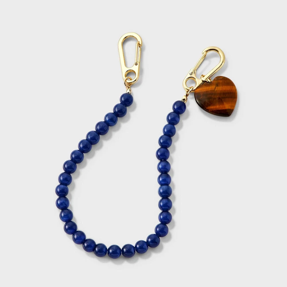Heart & Beaded Bag Charm