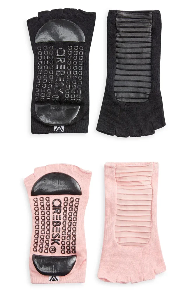Moto Assorted 2-Pack No-Slip Open Toe Socks