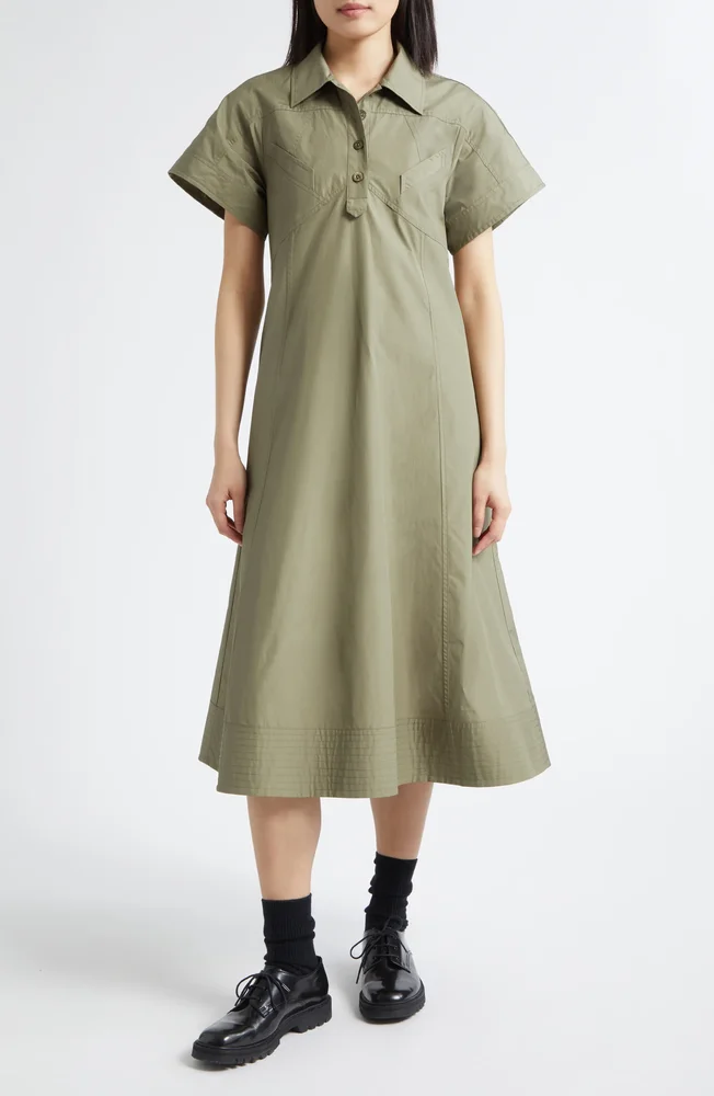 Trapeze Cotton Poplin Shirtdress