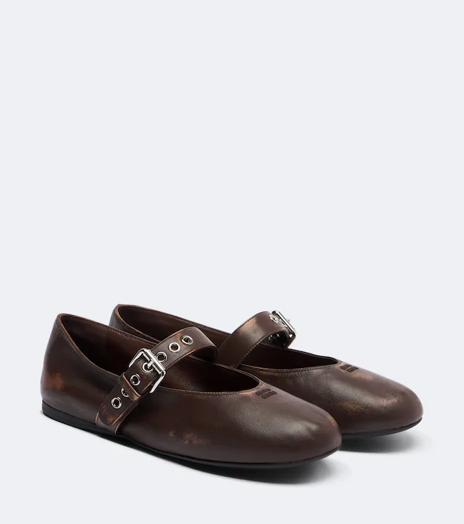 Leather Mary Jane flats