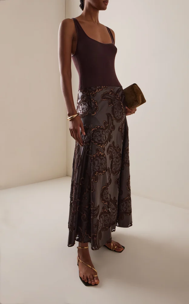 Heat of Bark Paisley Maxi Dress
