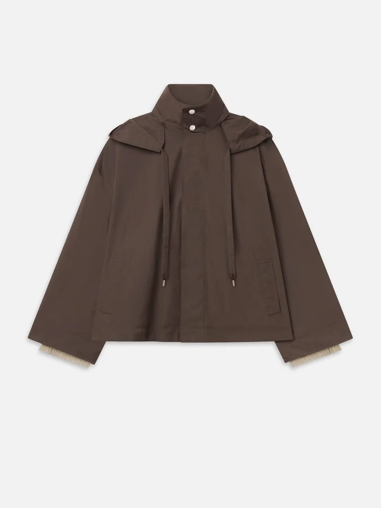 The Cropped Canopy Jacket -- Ash Brown