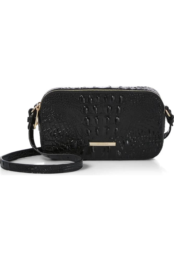 Danica Croc Embossed Leather Crossbody Bag