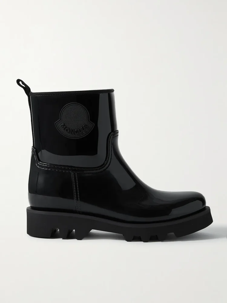 Ginette Logo-Appliquéd Glossed-Rubber Rain Boots