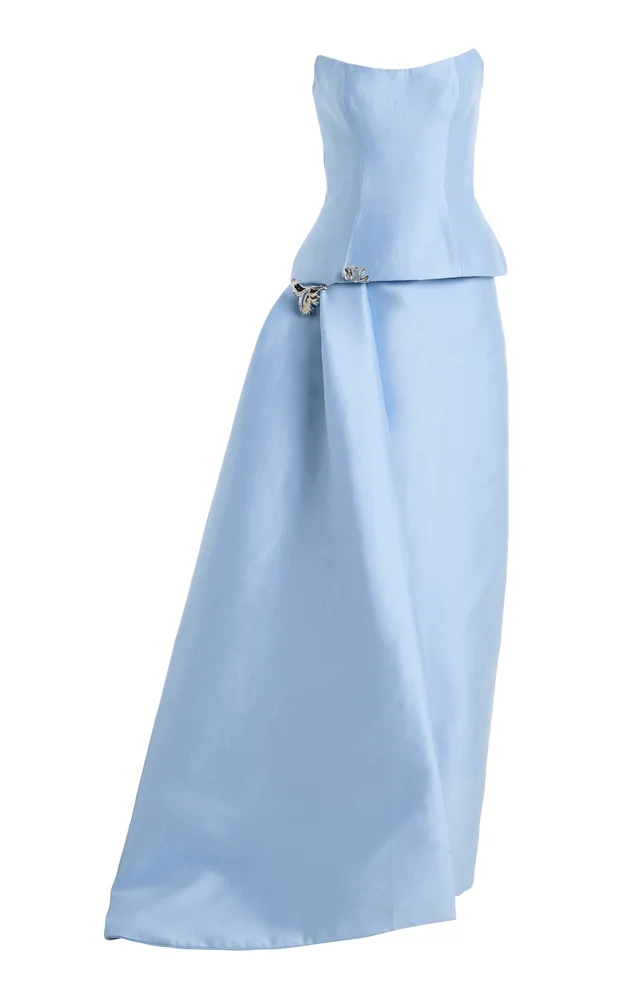 Strapless Peplum Gown