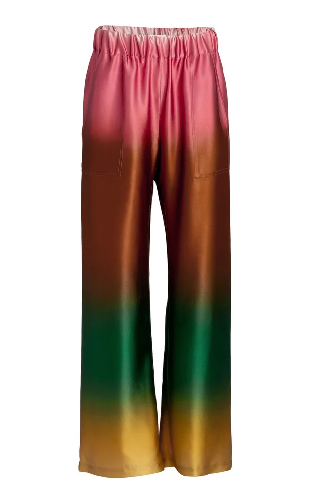 Nerea Stretch-Satin Wide-Leg Pants