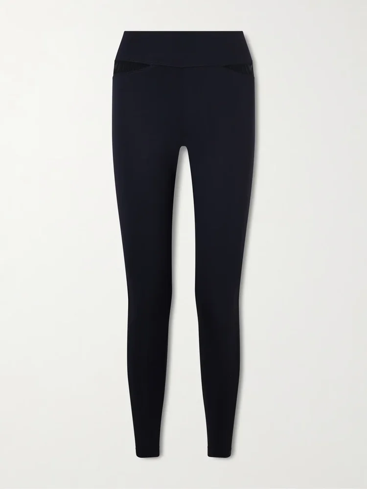Comaneci Mesh-Trimmed Stretch-Jersey Leggings
