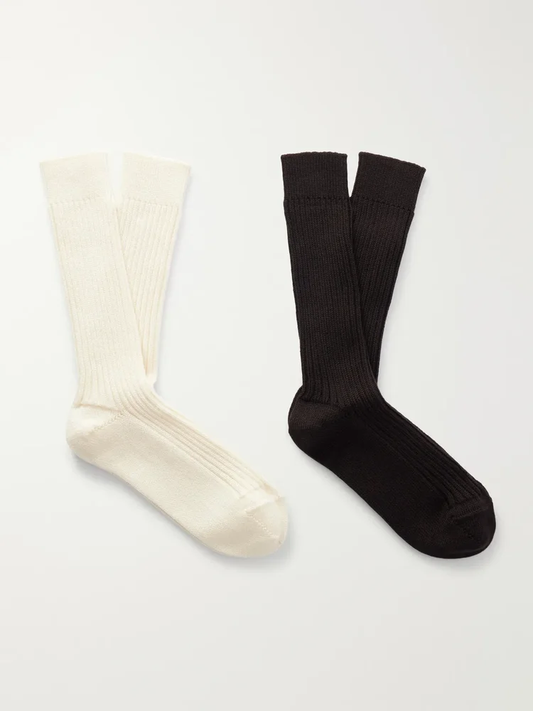 Set of Two Wool-Blend Socks