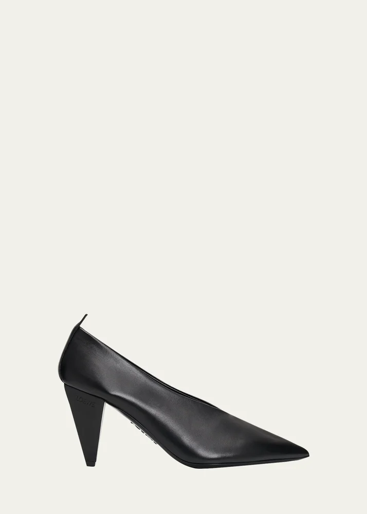 45mm Origami Cubic Leather Pumps