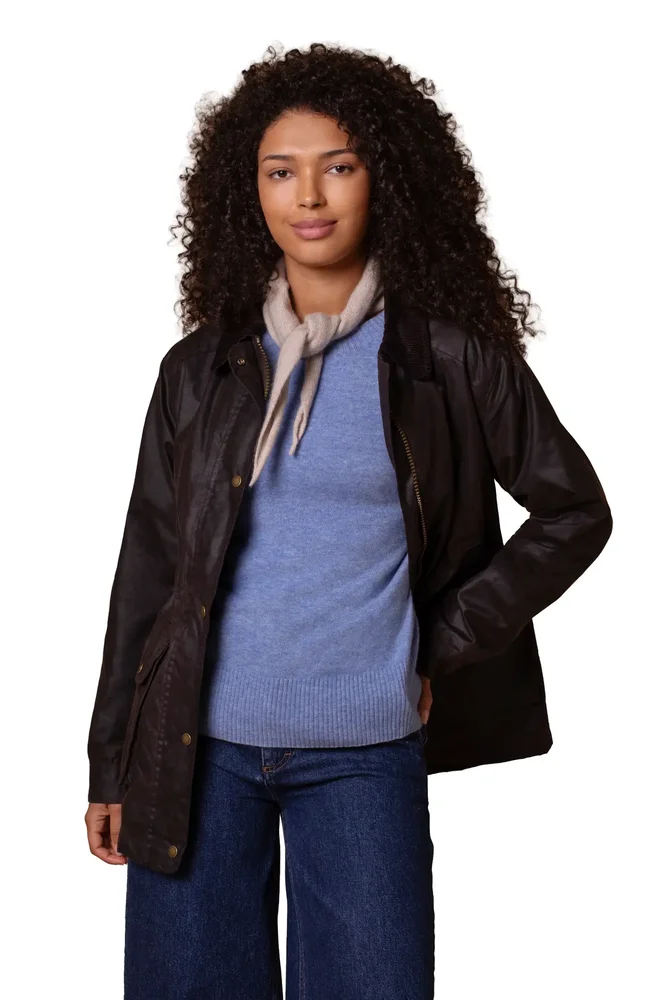 British Waxed Cotton Zip Thru Jacket