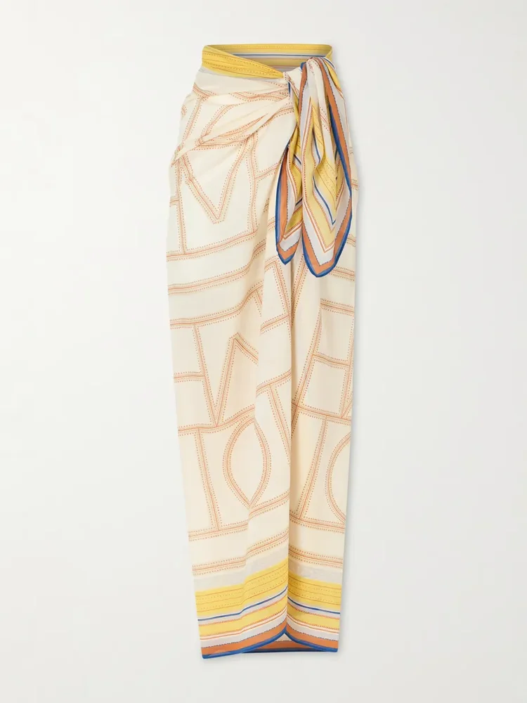 Printed cotton and Lyocell-blend scarf