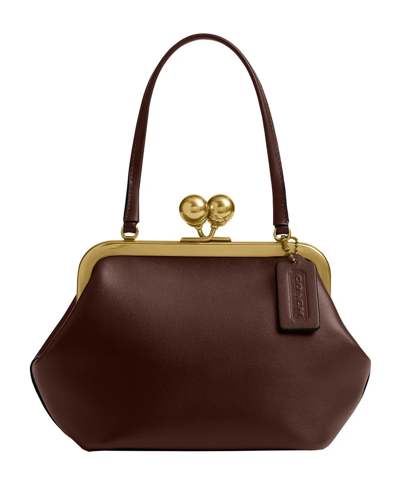 Small Leather Kisslock Frame Bag