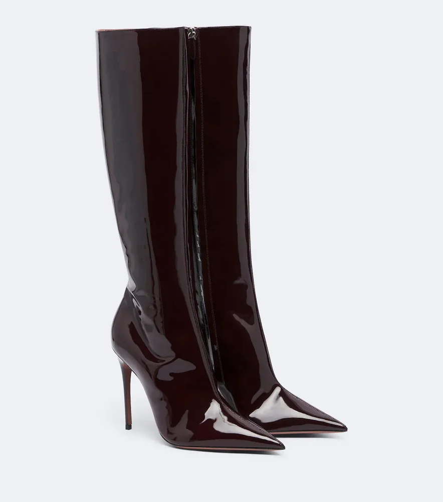 Vera patent leather knee-high boots