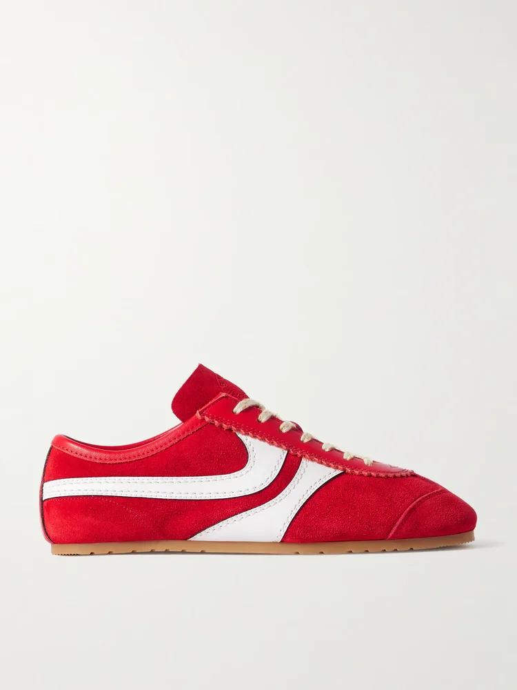 Militia 002 Suede-Trimmed Leather Sneakers