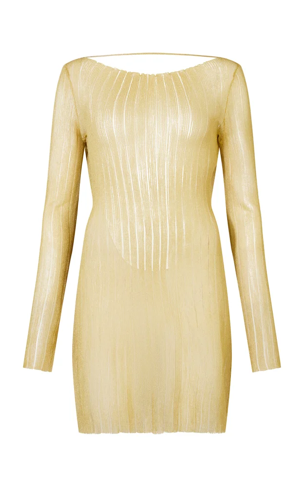 Metallic Knit Mini Dress