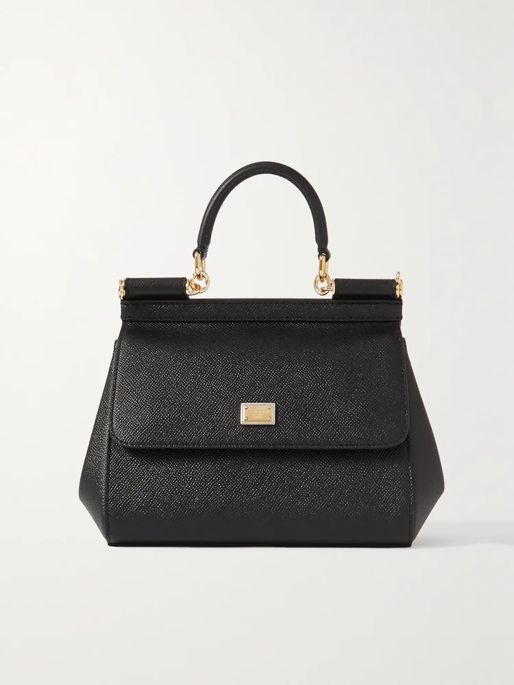 Sicily small textured-leather shoulder bag