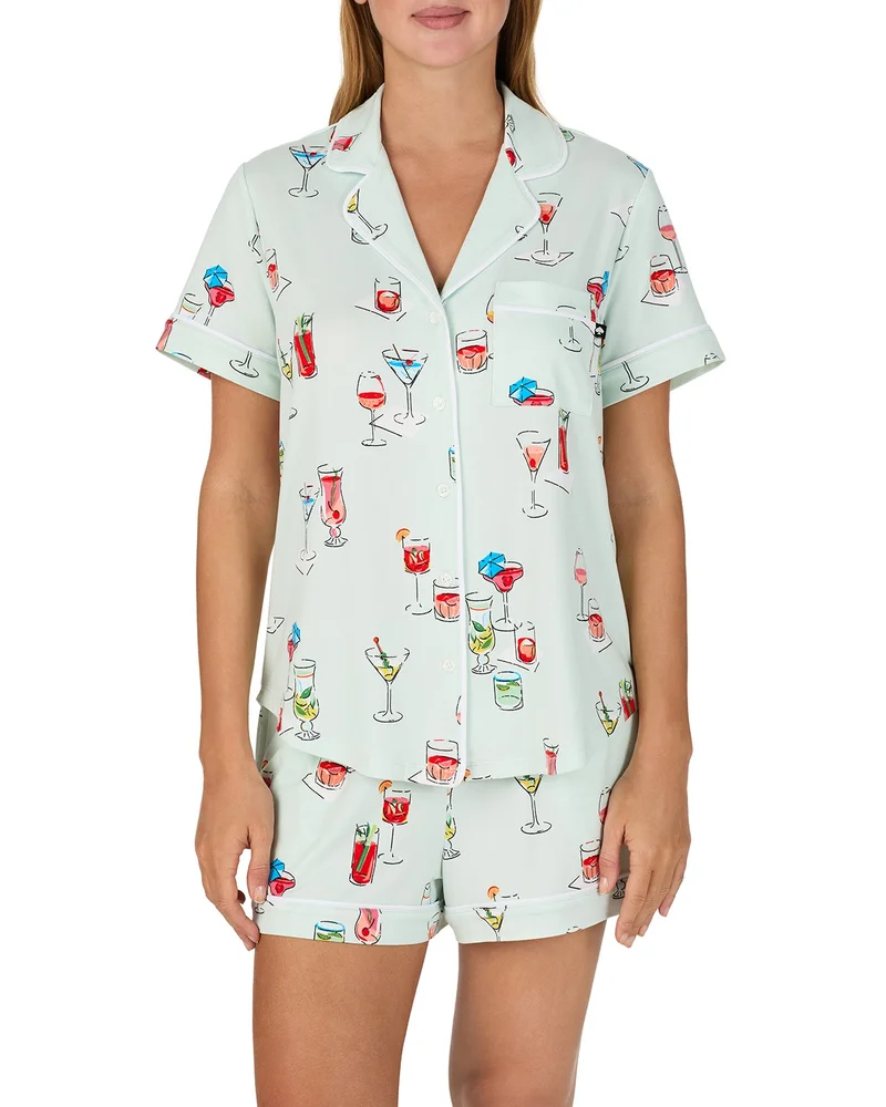 Brushed Jersey Short Sleeve Boxer Pajama Set