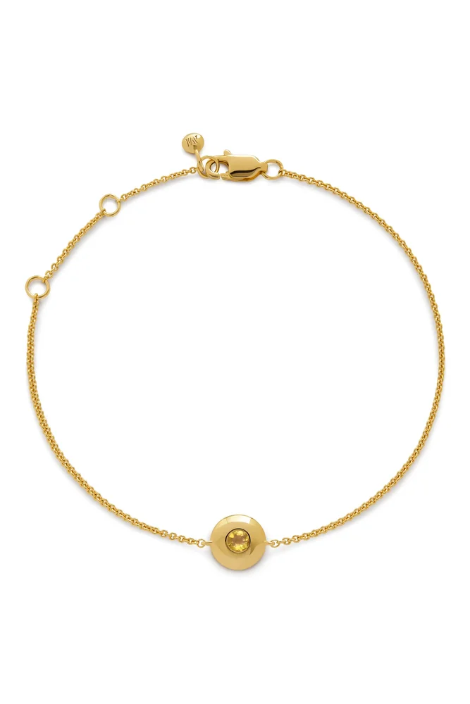 Bezel Birthstone Station Bracelet