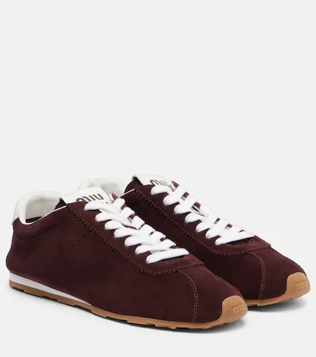 Plume suede sneakers (burgundy)