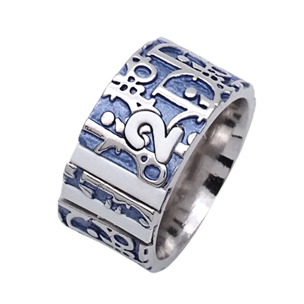 Pre-Owned Trotter No.2 Ring Metal Blue Silver White
