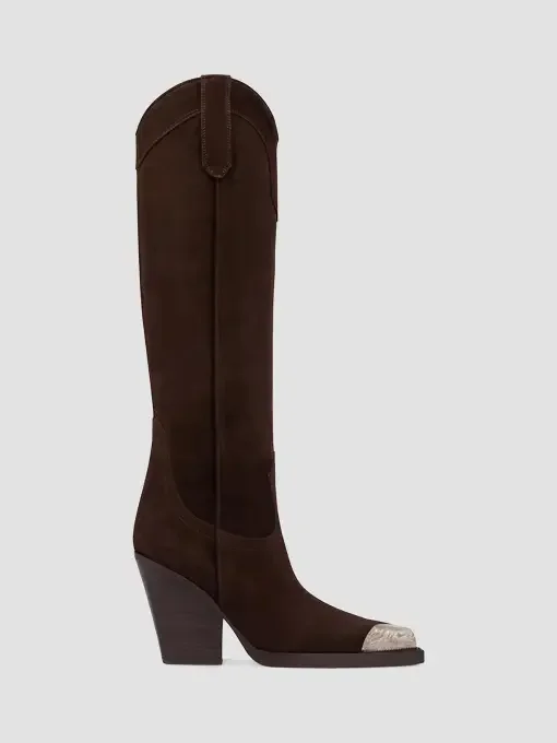 El Dorado 100MM Cap Toe Suede Knee-High Boots