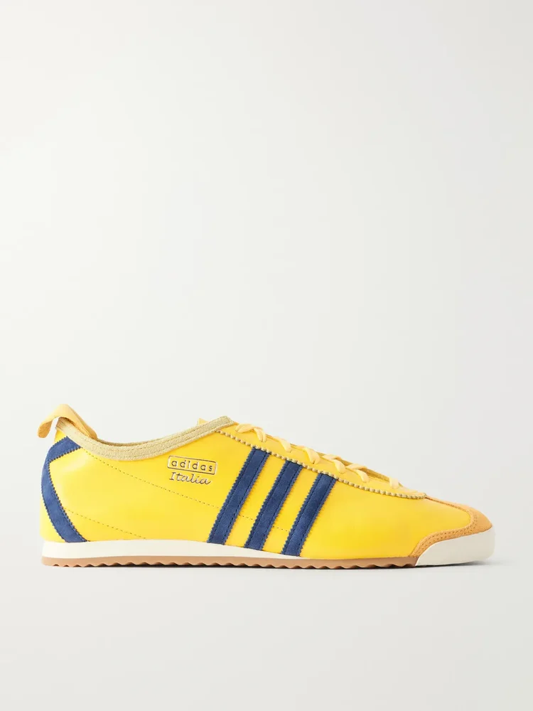 Italia 60's Suede-Trimmed Leather Sneakers