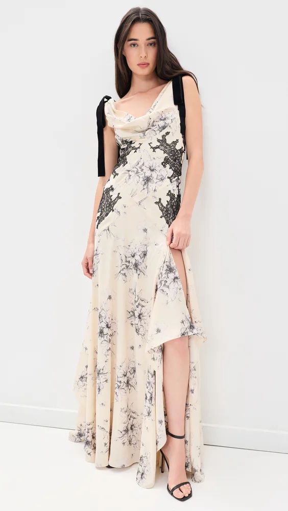 Hand Sketched Floral Antonella Gown