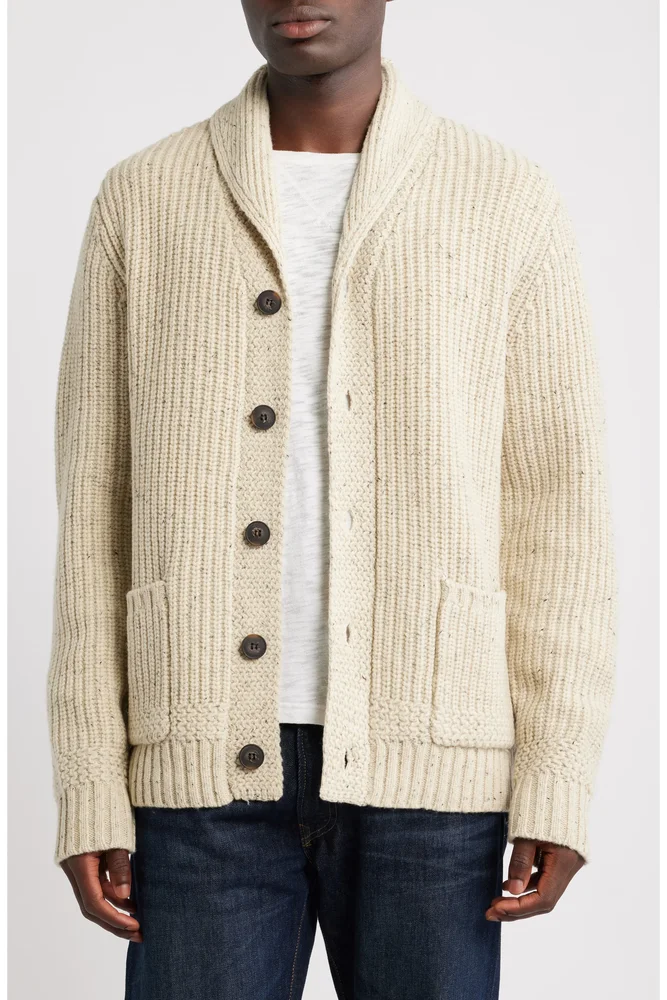 Donegal Tweed Wool Blend Cardigan