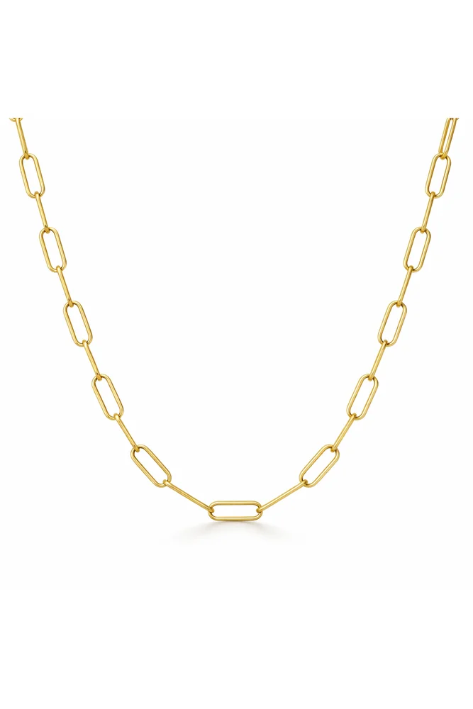 Gold-Plated Chunky Paperclip Necklace