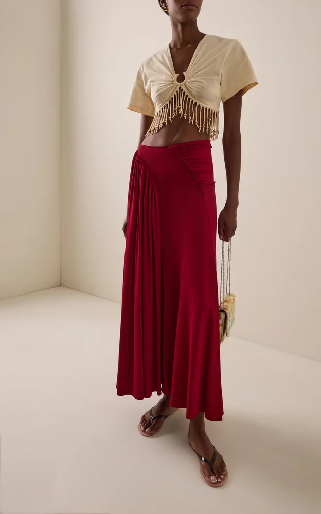 Beaded Cotton T-Shirt