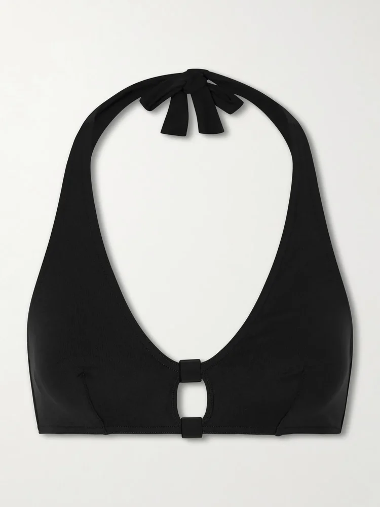 Float embellished halterneck bikini top