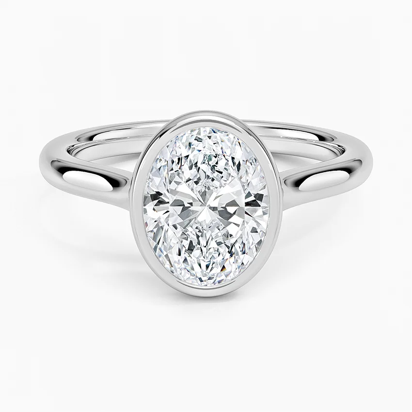 Luna 2mm Bezel with 2ct Oval Certified Lab Diamond