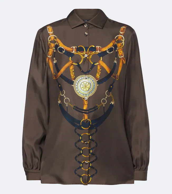 Printed silk shirt