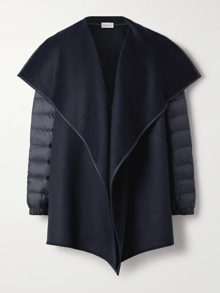 Wool-blend felt and quilted shell down jacket