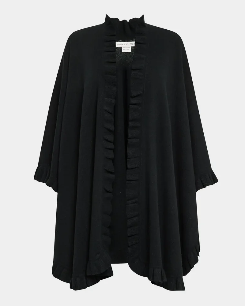 Ruffle-Trim Cashmere Cape