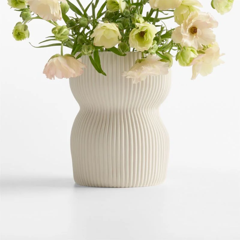 Curvy Ribbed Ceramic Vase 7 by Cym Warkov