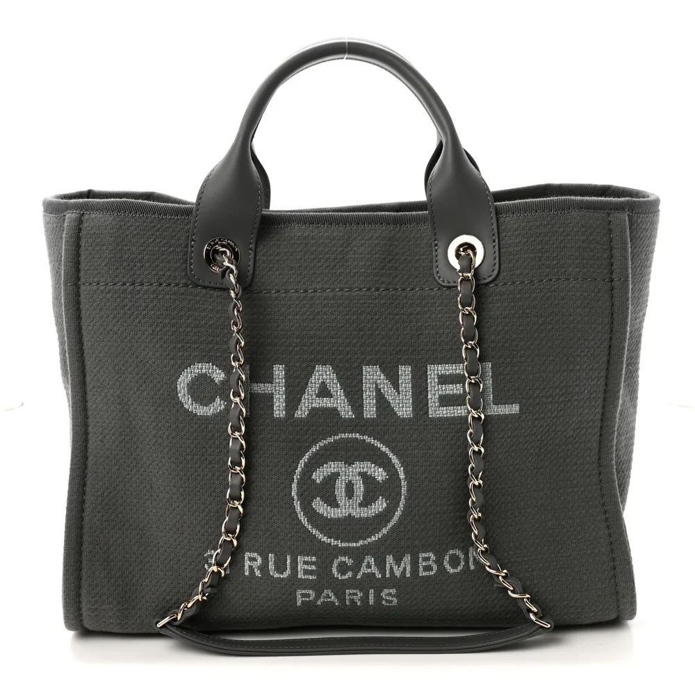 Mixed Fibers Small Deauville Tote (Dark Grey)