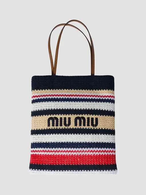 Raffia-Effect Woven Tote Bag