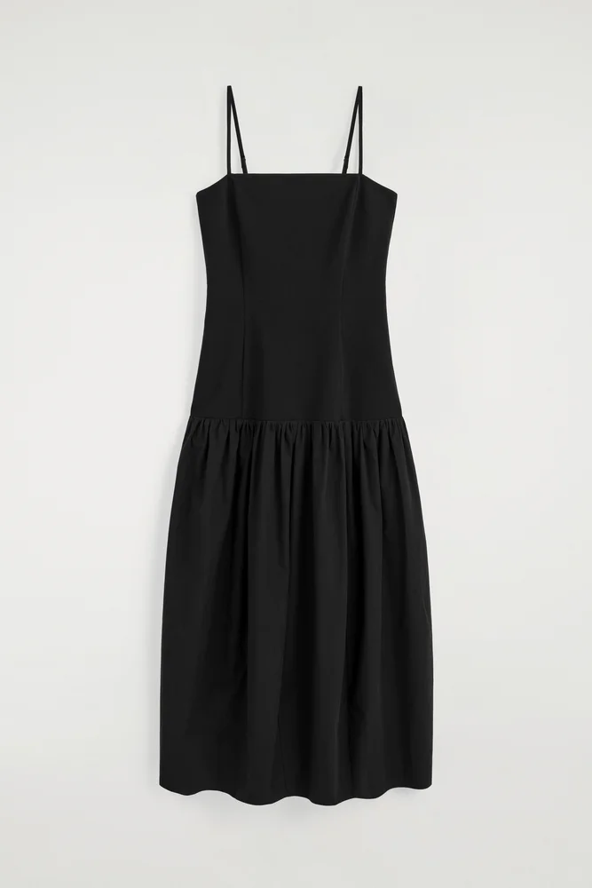 Sculpted Dropped-waist Midi Dress