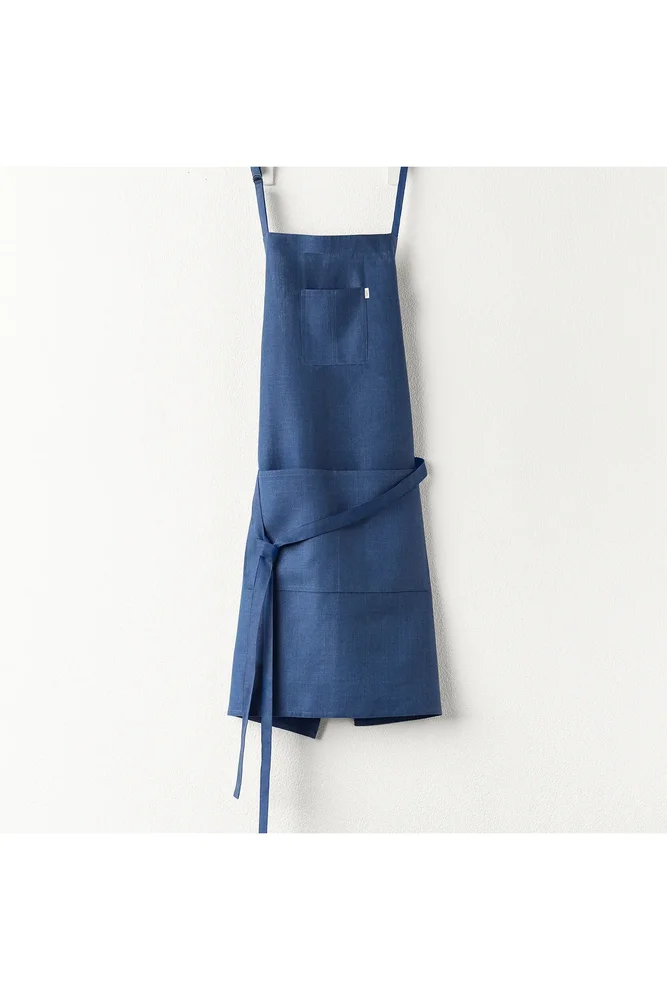 Classic Linen Bib Apron for Men & Women with Front Pockets
